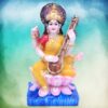 Goddess Maa Saraswati Idol, Saraswati Studydevi Murti Figurine Religious Pooja Gift Items and Murti for Mandir/Temple/Home/Office (Yellow Color) (HXWXL-18CMX10CMX08CM)(Resin)