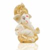 Gold and Silver Plated Ganesha Idol (Gold and Cream)