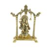 Metal Gold Plated Radha Krishna Idol Sculpture Statue Figurine Decorative Showpiece for Janmashtami Home Decoration Temple and Gift (Size 7 x 5 Inches) (1 Pieces)