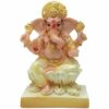 Ganesha Statue Handmade Polymarble Statue Lord Ganapathi Home Decor Decorative Showpiece 929M2 Gold Color Height 18cm X Length 12cm