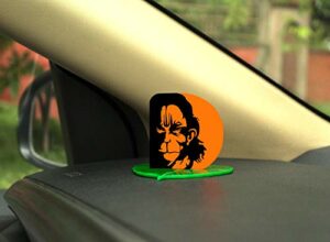 Acrylic God Hanuman Car Dashboard Idol Accessory 3 Inch Orange, 1 Piece