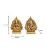 Antique Gold Plated Metal Lakshmi Ganesh Pair with Leaf Background, 5 inch, 2 Piece
