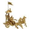 Arjun Chariot with Krishna & Hanuman Idol - Solid Brass Metal Showpiece