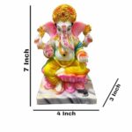 7 Inch Marble Dust Ganesh Idol for Pooja Room, Home Temple, Office Decor