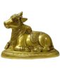 Pure Brass Made Nandi Brissabh Idol/Brissav Nandi for Shiva Temple/Nandi Bull Idol for Gift and Home docor (3 cm)