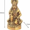 Hanuman ji Statue Sitting in Metal Hanuman ji Idol Bajrangbali Murti Sitting Pawan Putra Gift Article Decorative Showpiece for Pooja, Temple, Mandir, Home, Gifting- 1Pc, Gold