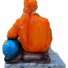 Resin Lord Sai Baba Statue Idol Murti Gift Showpiece (17.5 x 12.5 x 22.5) cm, Orange, 1 Piece