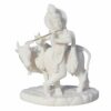 Carved Resin Krishna Idol with Cow 4.5 x 2.75 x 5.5 Inch