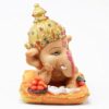 Decorative Ganesh Idol Statue Showpiece (Multi, 16 cm X 12.9 cm) - Diwali Decoration Items for Home Decor Mandir Temple Living Room Pooja Room Bedroom Office Table Top Decorative Gifts
