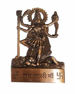 Traditional Metal Brown Goddess Kali Mata Statue/Murti For pooja, Home-Office Decor & Car Dashboard