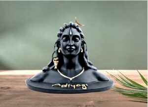 ? Lord Adiyogi Shiva Statue Murti for Car Dashboard Home/Office Decor, Dhyana Mudra Mahadev Shivji Idol Showpiece Decorative Indian (Black Color, Heavy Quality)