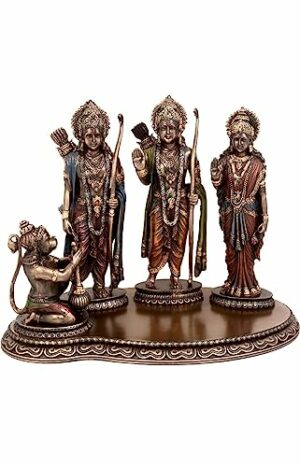 Polyresin Hindu Lord Ram with laxman and Goddess Sita Devi and Hanuman Statue for Pooja Room&Gift/murti Idol Home &Office Decor Home & Office Decor (7.50x9.50 INCH Inch)