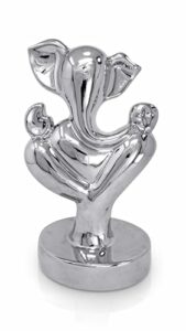 Ganpati Idol for Home|Vinayaka Idols for Home Decor| Ganesha Beautiful Showpiece for Diwali or Housewarming, Home Temple Decor, 15cm high : Silver