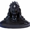 Ceramic Lord Adiyogi Shiva Idol Statue for Car Dashboard Decor/Gift Item | Figurines & God Idol Decorative Showpiece (Black, Size 16.5 x 11 x 13 cm)