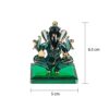 God Ganesh Sitting with Base Statue (Murti) Idol Showpiece Handmade of Crystal Glass by for Worship, Decoration, Car Dashboard, Gift (Dark Green), Small