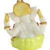Decorative Ganesha Idol Statue Showpiece Figurine (Resin, Multi, 15 cm x 14 cm x 7 cm) - Diwali Decoration Items for Home Decor Mandir Living Room Pooja Room Office Table Gifts