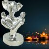 Ganpati Idol for Home|Vinayaka Idols for Home Decor| Ganesha Beautiful Showpiece for Diwali or Housewarming, Home Temple Decor, 15cm high : Silver