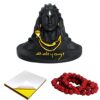 Efinito? Lord god Mahadev Bholenath Shivji Adiyogi Shiva Statue Idol Murti for Car Dashboard with Rudraksh Mala Idle,Home Decor - Handcrafted Resin Figurine | Spiritual Gift for Meditation 3 Inch