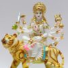 Gold Plated Durga Maa Idol Sherawali MATA Devi Murti Marble for Home Temple Pooja Room Office Table Decoration & Gift- 9 Inch