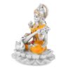 Efinito? Saraswati Ji Murti | Goddess Saraswati Idol | Maa Sharda Murti | Maa Saraswati with Veena Sitting on Hans Decoration Decorative Showpiece & Idol(H-13 cm)