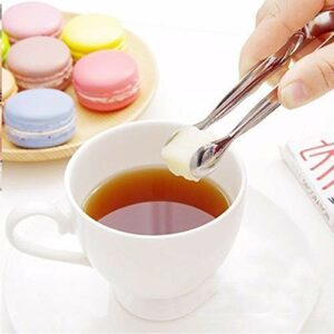 GAFFEL 1 Pc Stainless Steel Mini Sugar Cube Tong| Ice Tong| Sugar Cube Picker/Candy Serving Tongs for Coffee Tea Sugar Ice Cube Appetizer Kitchen Serving 4.5 Inch', Silver