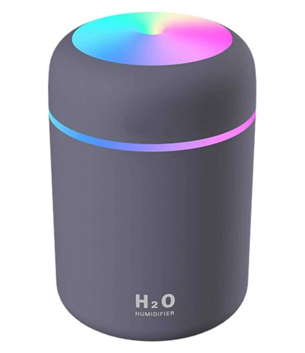 SELLER ZONE Humidifiers With Colorful Light For Room, Bedroom, Office, Car (Gray), 300 Ml
