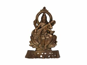 Goddess Saraswati Gun Metal Copper Color God Idol by Efinito