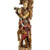 Large Slim Krishna Playing Flute Showpiece for Home Decoration Multicolour in Resin | Height 14 inch