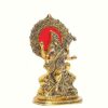 Gift Gold Plated Saraswati maa Metal Idol, Hindu Goddess sarasvati MATA murti for Pooja basant panchmi, Office, Study