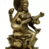 Saraswati Idol for Home Puja Room Diwali Decor Mandir Decoration Showpiece Maa Veena Vadini Murti Idol Goddess Statue - Gold