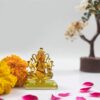 Ganesh Idol Statue Showpiece Handmade Crystal Glass for Worship Decoration Car Dashboard Small