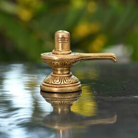 Brass Shiva Idol, 3 x 2 x 1.5 Inches, Golden