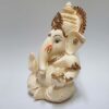 Peach Ivory Finish Ganesha Idol Car Dashboard Idol Home Decor Gifting Diwali Showpiece 3.5" Inches