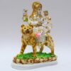 Gold Plated Durga Maa Idol Sherawali MATA Devi Murti Marble for Home Temple Pooja Room Office Table Decoration & Gift- 9 Inch