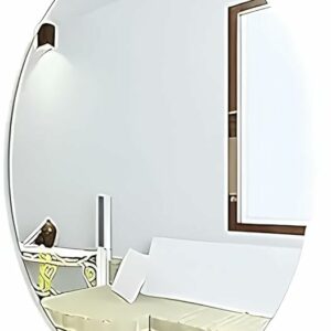 Fancy Metal Goods Oval Shape Adhesive Mirror Sticker for Wall on Tiles Bathroom Bedroom Living Room Basin Mirror Bathroom Wall Mirror Stickers Unbreakable Plastic Wall Mirror