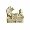 Traditional Handcrafted Polyresin White Vishnu Ji with Laxmi Statue (Multicolour, Standard Size)