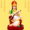 Goddess Maa Saraswati Idol, Saraswati Studydevi Murti Figurine Religious Pooja Gift Items and Murti for Mandir/Temple/Home/Office (White Color) (HXWXL-20CMX10CMX08CM)(Resin)