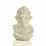 Silver Plated Ganesha Idol for Car Dashboard - Ganesh Figurine for Luck and Success - Diwali Gifts Home Decor
