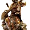 Saraswati Idol, Goddess of Knowledge, Music & Arts, Bronze Finish Statue for Home Temple