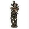 15" Large Krishna Idol - Bronze Finish- Lord Krishan Murti Statue Hindu Religious (Size 15 x 5 Inches)