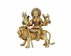Metal Shri Maa Durga Idol, 3 Inch, Gold