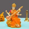 Goddess Saraswati Maa Idol Marble Dust Goddess Sarasvati Murti Figurine Devi Maa Saraswati Statue
