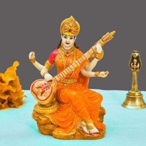 Goddess Saraswati Maa Idol Marble Dust Goddess Sarasvati Murti Figurine Devi Maa Saraswati Statue