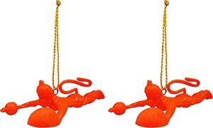 Orange Flying Lord Hanuman Idol Car Hanging Ornament Pack of 1