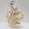 Ceramic Ganesha Idol, 3 inches, Silver Chandan