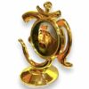 Metal Baba Idol in Om Design for Car Dashboard and Home Decor, Golden, Medium