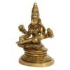 Brass Maa Saraswati Idol Sitting on Lotus Devi Saraswati Siddhi Murti for Puja Sucess and Home Decor 3.5 Inches
