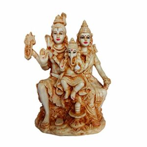 8 Inch Handcrafted Shiva Family showpiece Idol Decorative Statue Figurine for Home Decor Craft Gifts for House Warming for Living Room