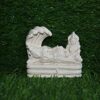 Marble Dust Handmade Sheshnaag Vishnu Ji with MATA Laxmi Statue for Home/Mandir, 7x7x2cm, White
