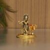 Metal Krishna Idol Showpiece for Pooja Home Decor - Gold Plated Figurine